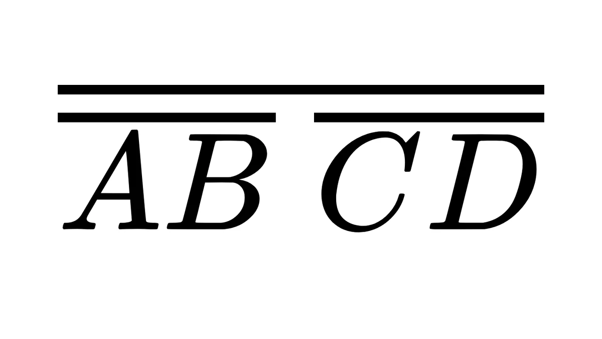与非-与非式右侧：外层长线下是 AB 取反与 CD 取反