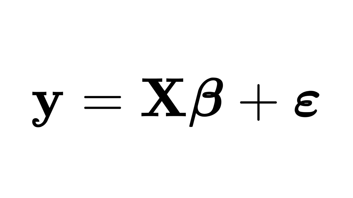 粗体 y 等于粗体 X 乘粗体 β 加粗体 ε