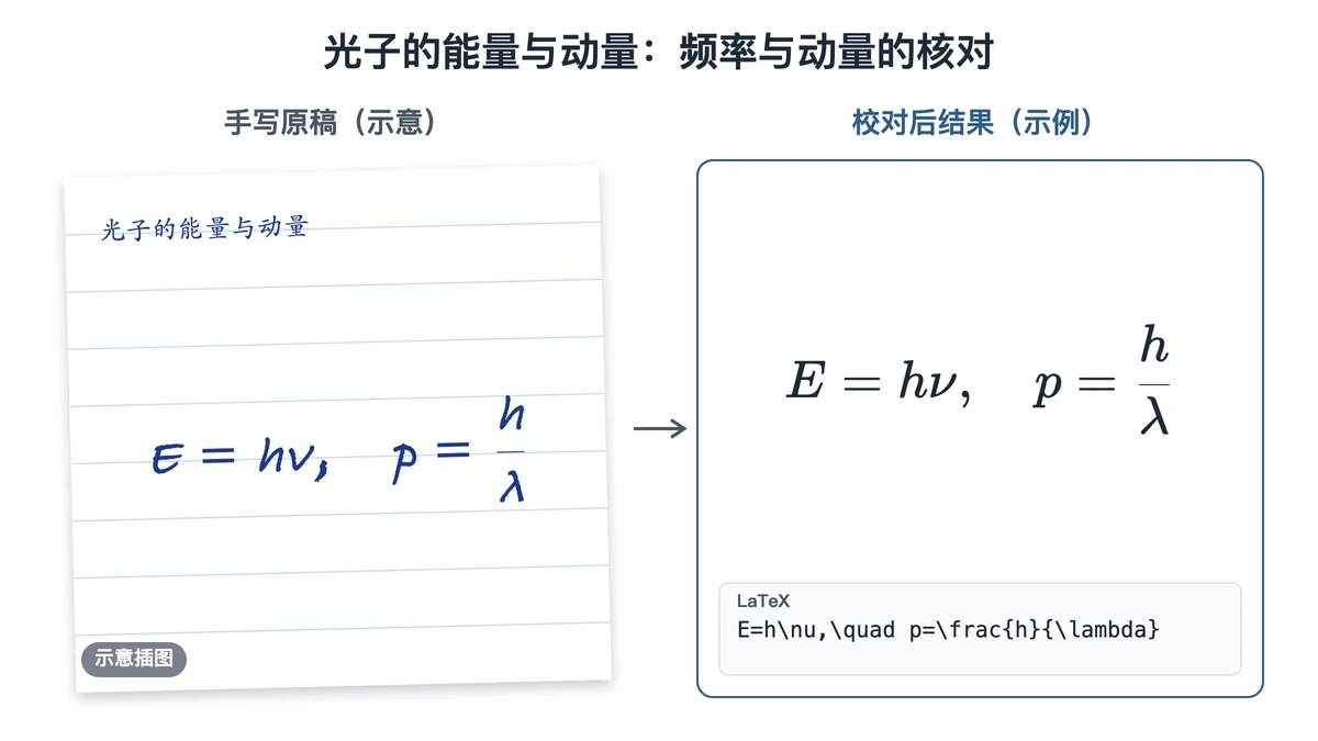 光子能量与动量手写示意和校对后排版对照