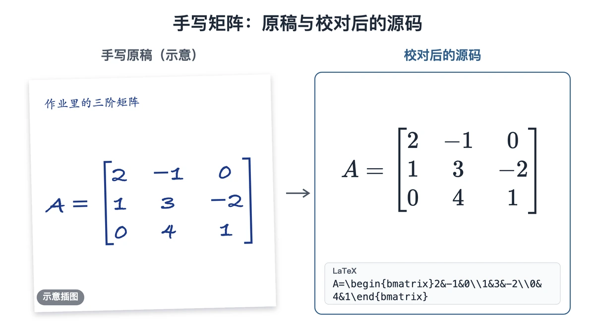 手写三阶矩阵示意与校对后的源码