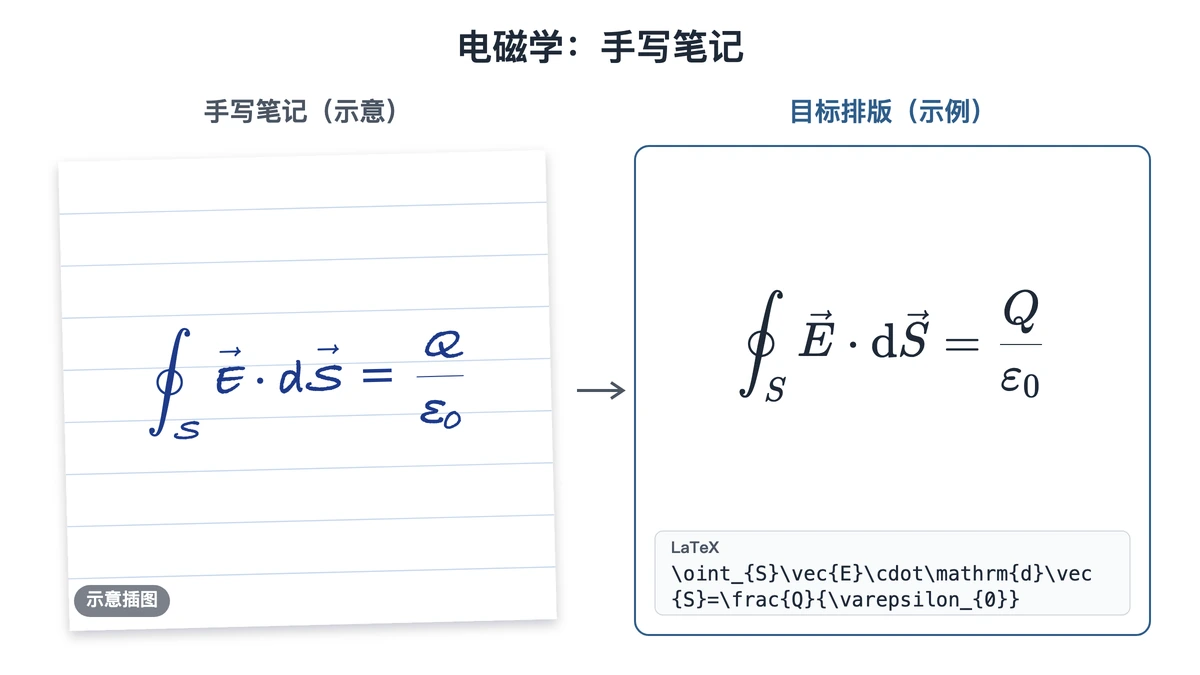 电磁学手写笔记示意与高斯定理目标排版